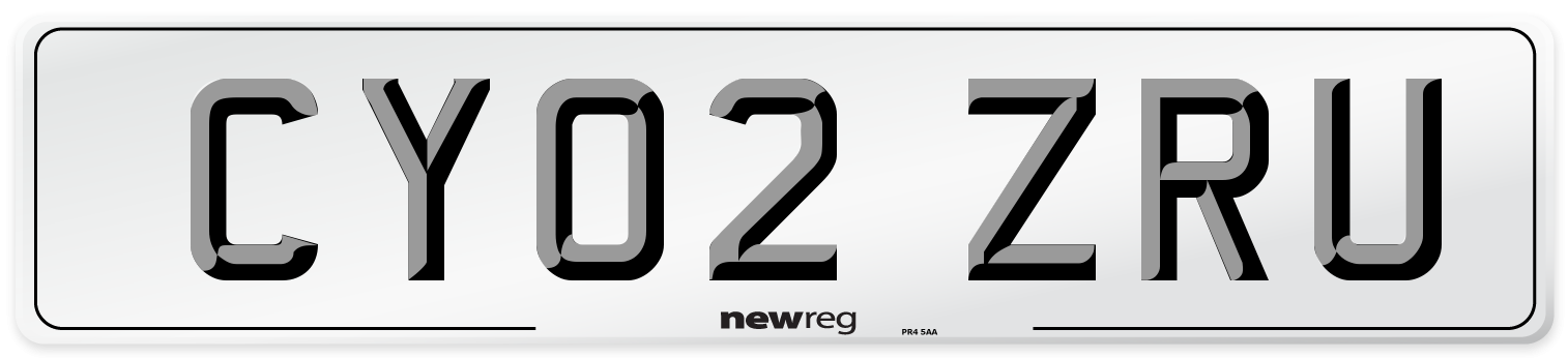 CY02 ZRU Number Plate from New Reg